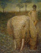 boy on elephant by Austin Manchester